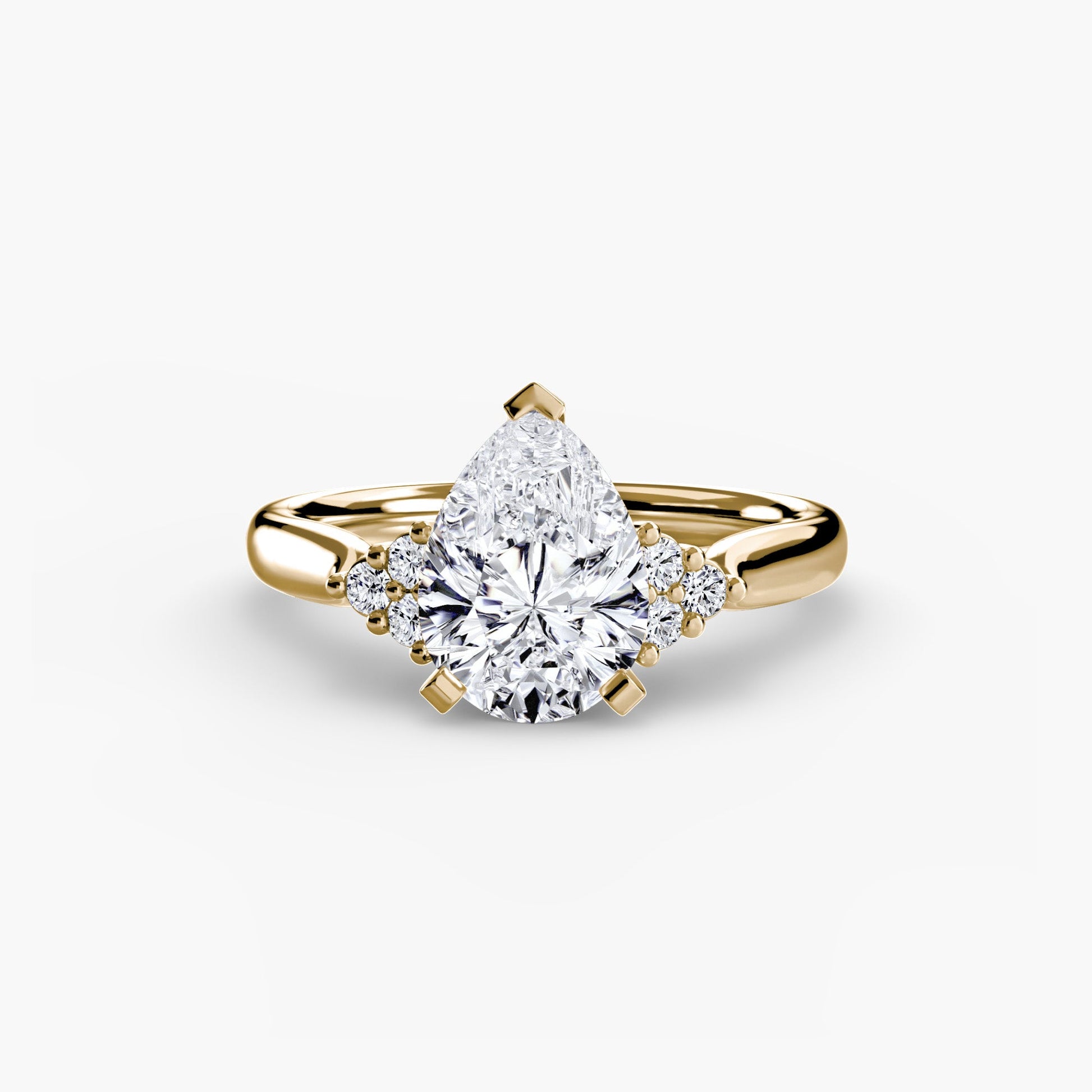 Solitaire with Cluster Shoulders 2 AG & CO Jewellery
