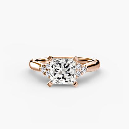Solitaire with Cluster Shoulders 2 AG & CO Jewellery