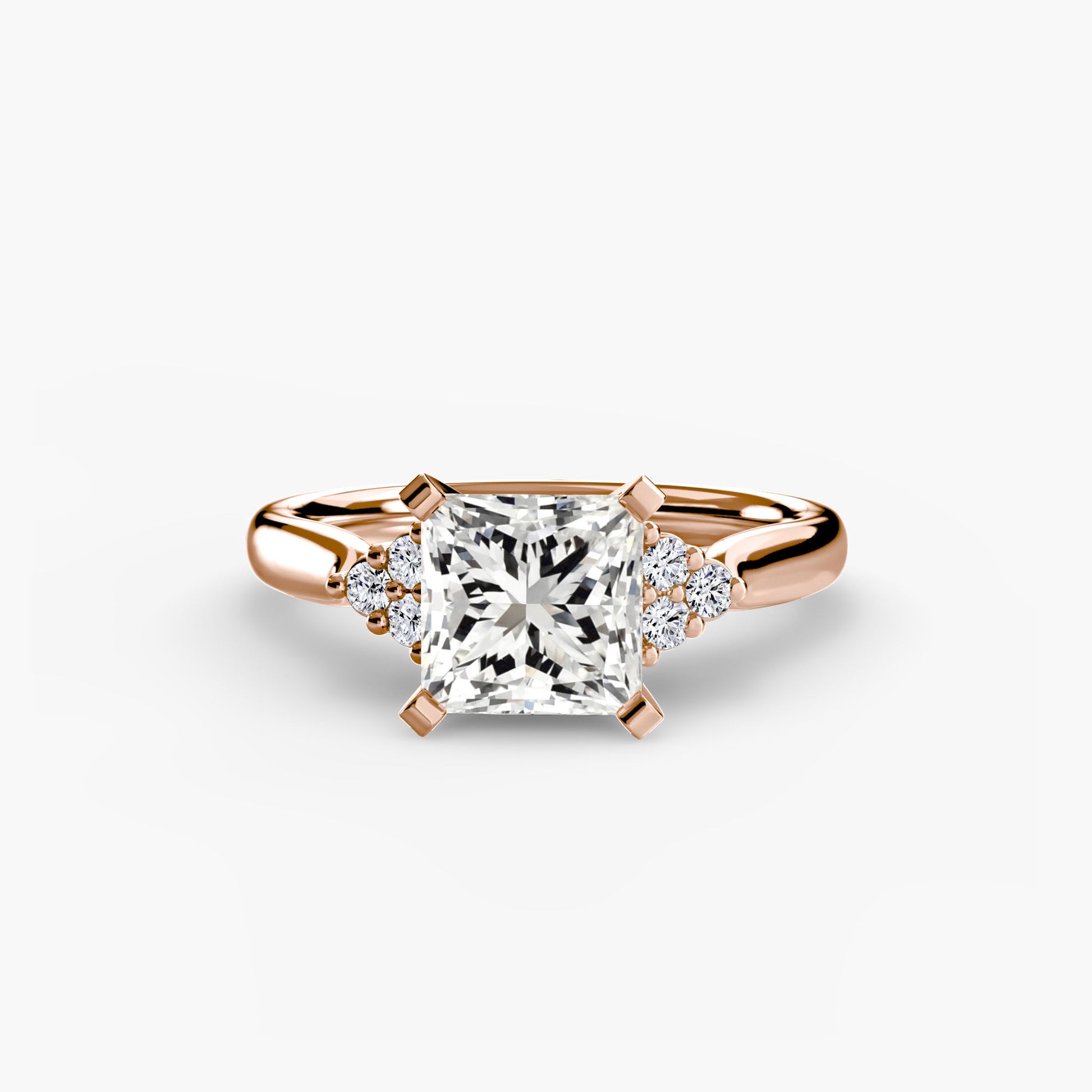 Solitaire with Cluster Shoulders 2 AG & CO Jewellery