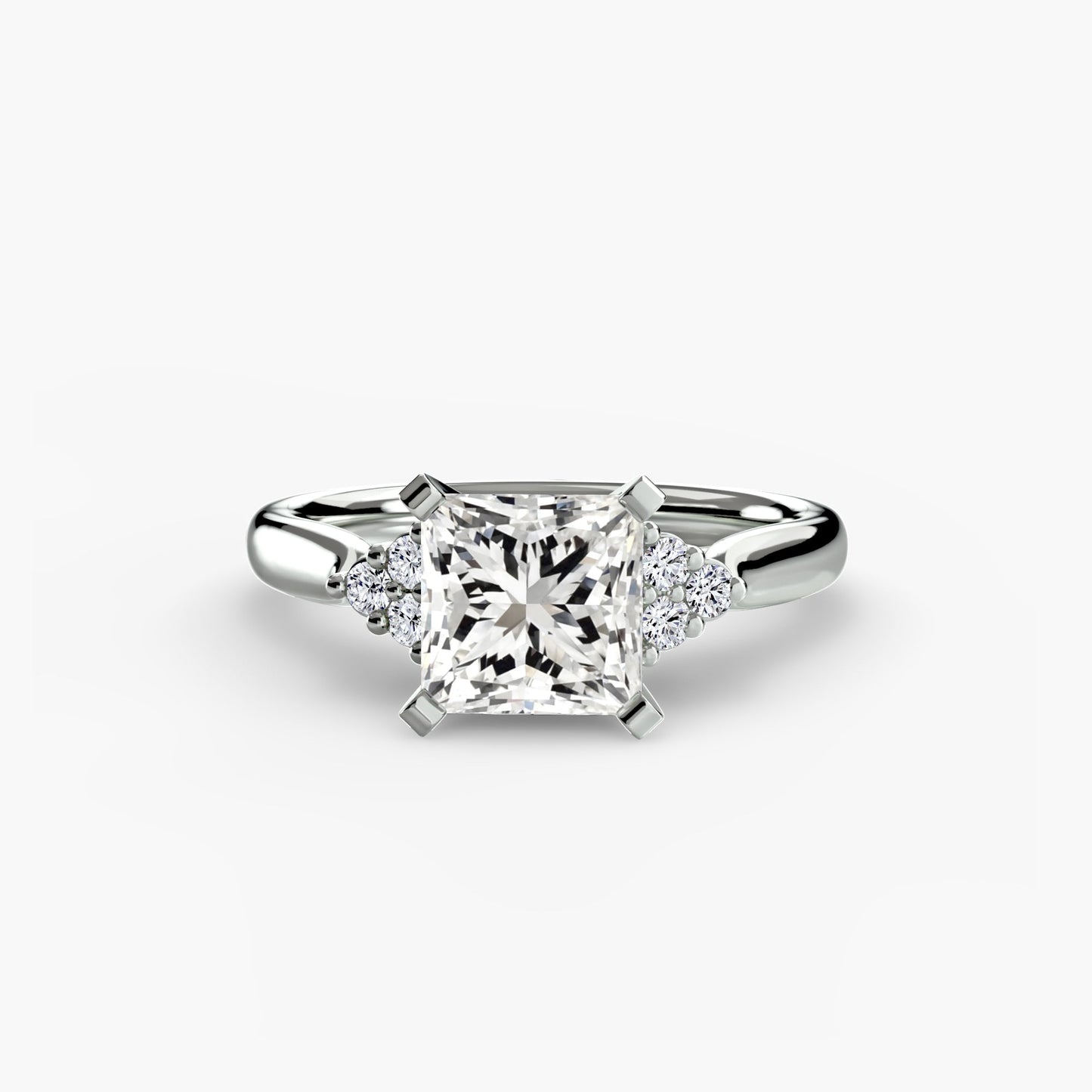 solitaire with cluster shoulders 2 ag & co jewellery