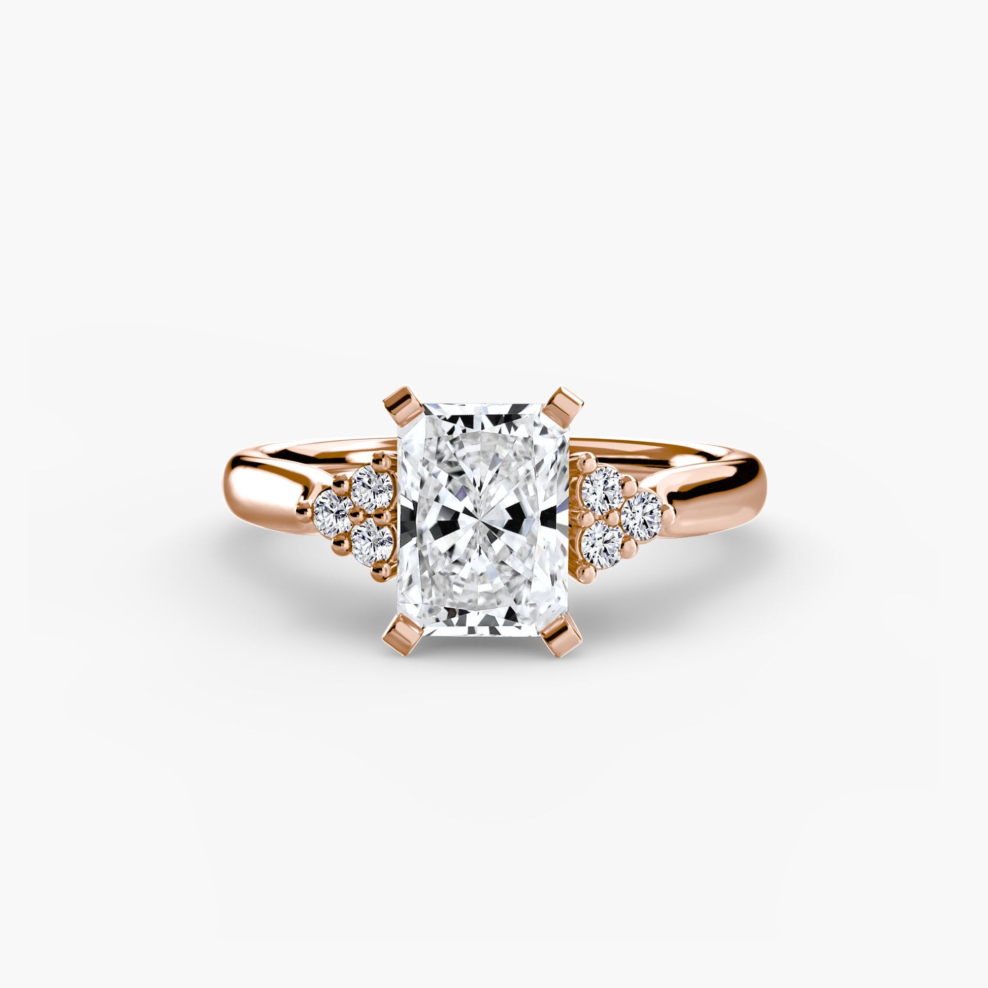 Solitaire with Cluster Shoulders 2 AG & CO Jewellery