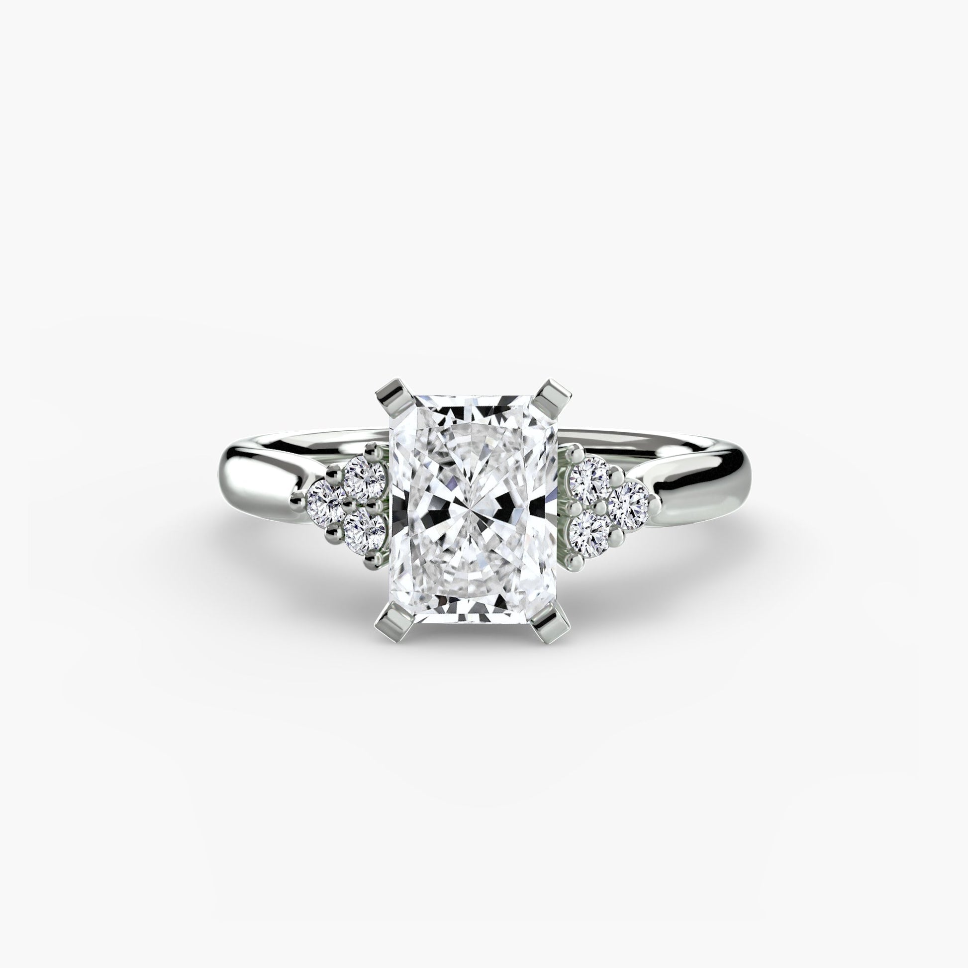 Solitaire with Cluster Shoulders 2 AG & CO Jewellery