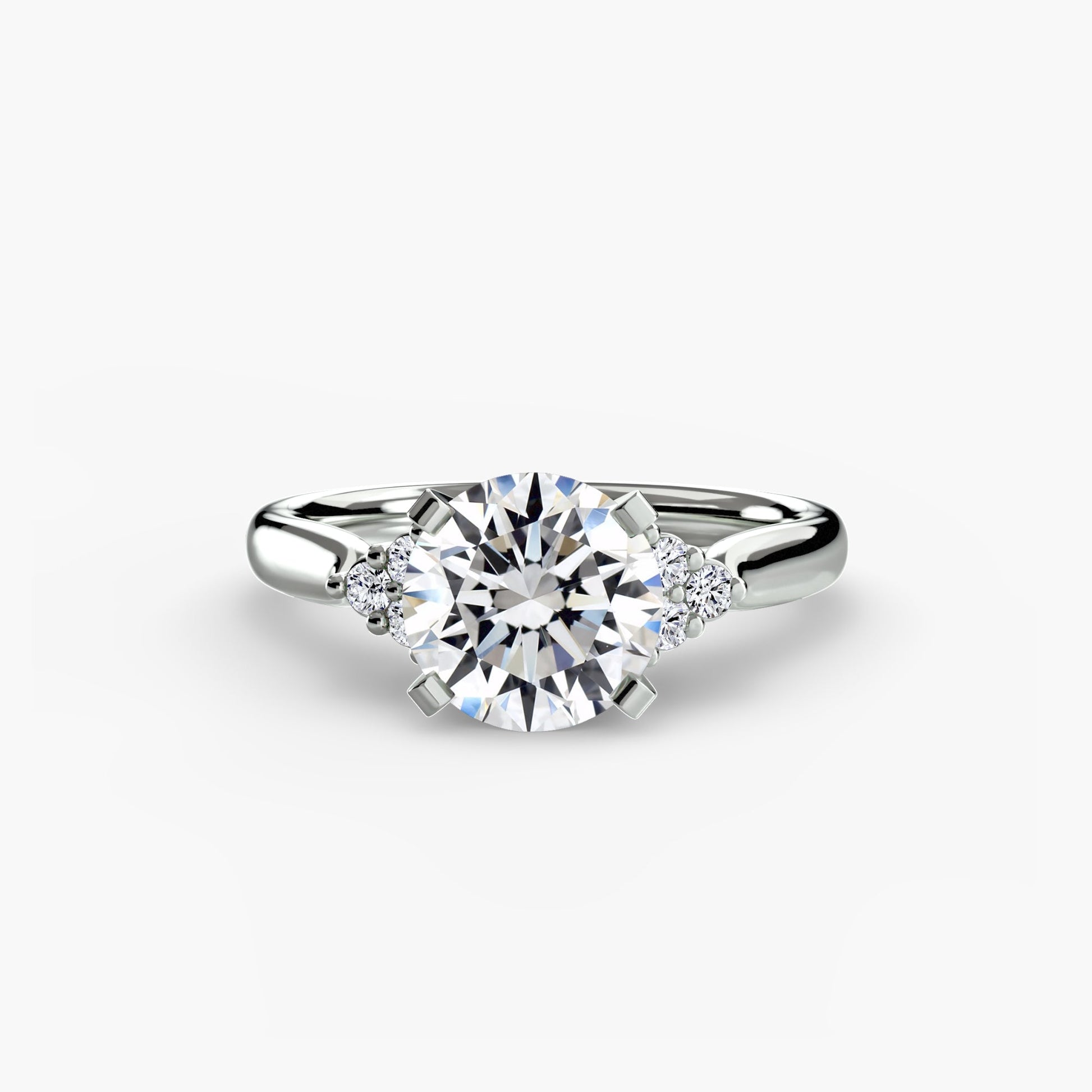 Solitaire with Cluster Shoulders 2 AG & CO Jewellery