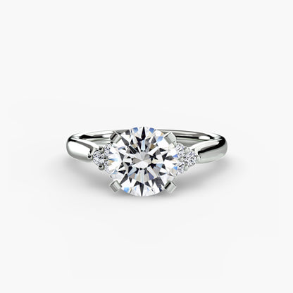 Solitaire with Cluster Shoulders 2 AG & CO Jewellery