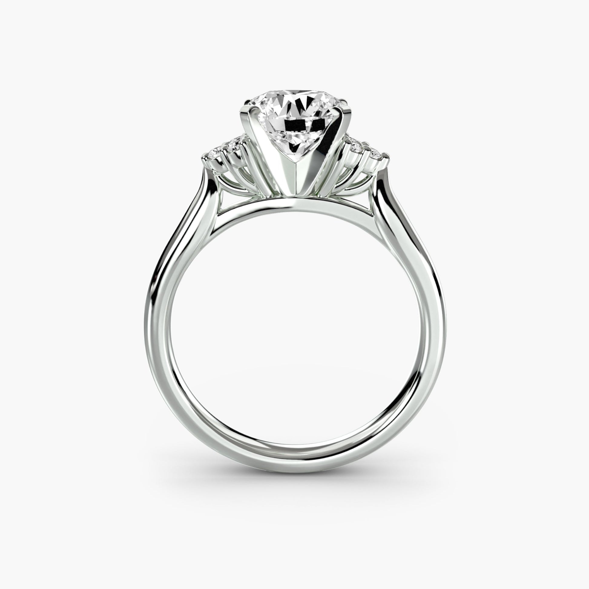 Solitaire with Cluster Shoulders 2 AG & CO Jewellery