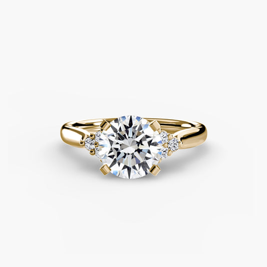 Solitaire with Cluster Shoulders 2 AG & CO Jewellery