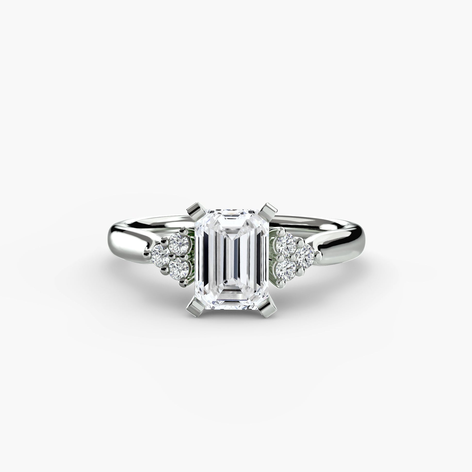 Solitaire with Cluster Shoulders 2 AG & CO Jewellery