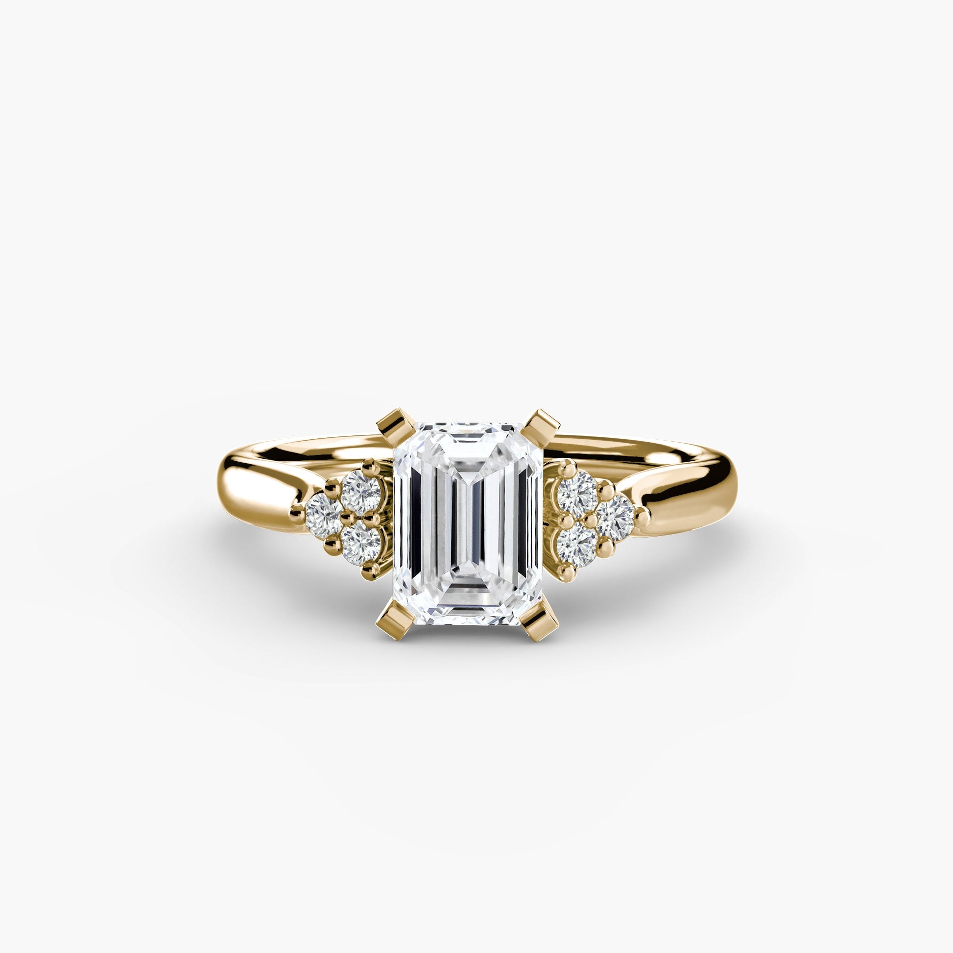 Solitaire with Cluster Shoulders 2 AG & CO Jewellery