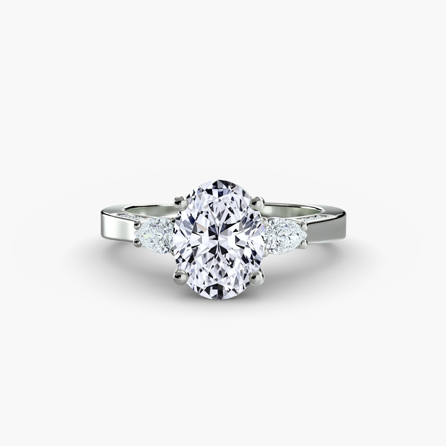 three stone with pavé shoulders ag & co jewellery