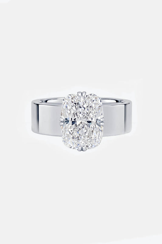 LIVIA – Cushion Cut Cigar Band Double Compass Prong Solitaire Setting AG & CO Jewellery