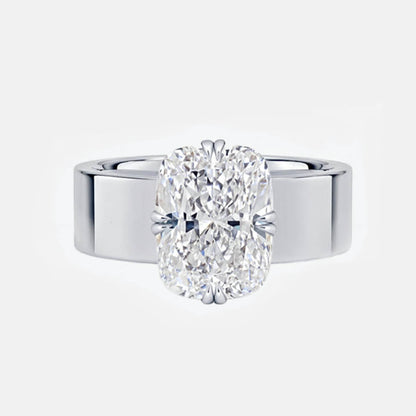 LIVIA – Cushion Cut Cigar Band Double Compass Prong Solitaire AG & CO Jewellery