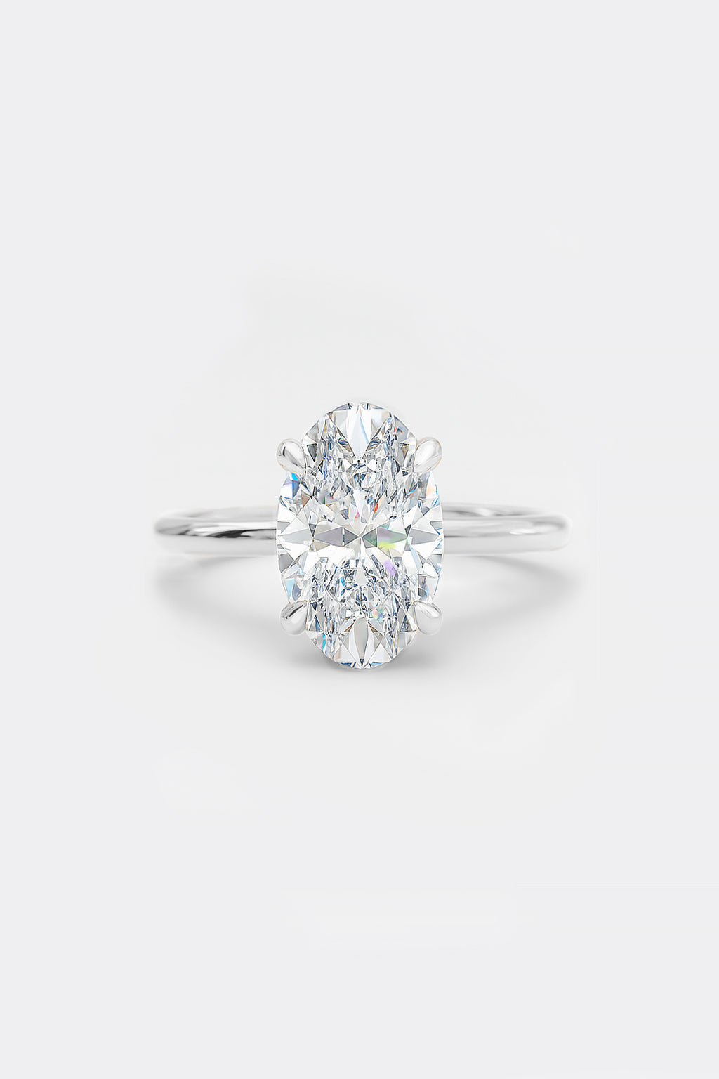 2.50ct oval solitaire lab grown diamond engagement ring 14k white gold ag & co jewellery