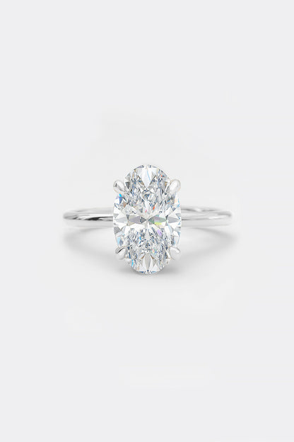 2.50CT Oval Solitaire Lab Grown Diamond Engagement Ring 14K White Gold AG & CO Jewellery
