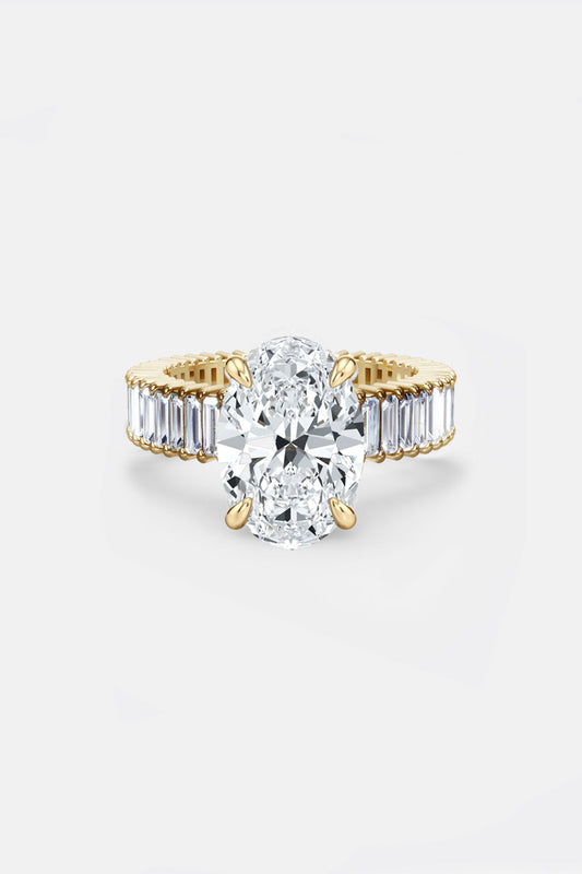 VALENCIA – Oval Cut Solitaire with Baguette Eternity Band AG & CO Jewellery