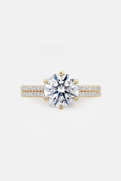 TERESA -6-Prong Solitaire with Double Pave Band AG & CO Jewellery