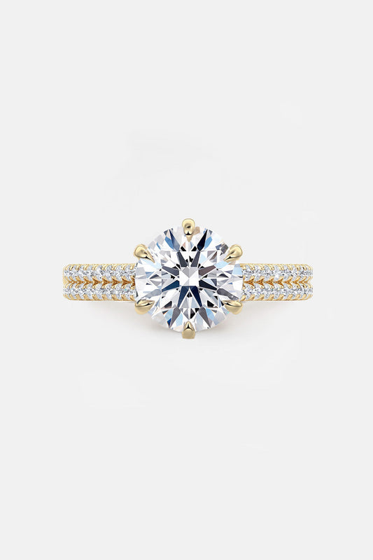 TERESA -6-Prong Solitaire with Double Pave Band AG & CO Jewellery