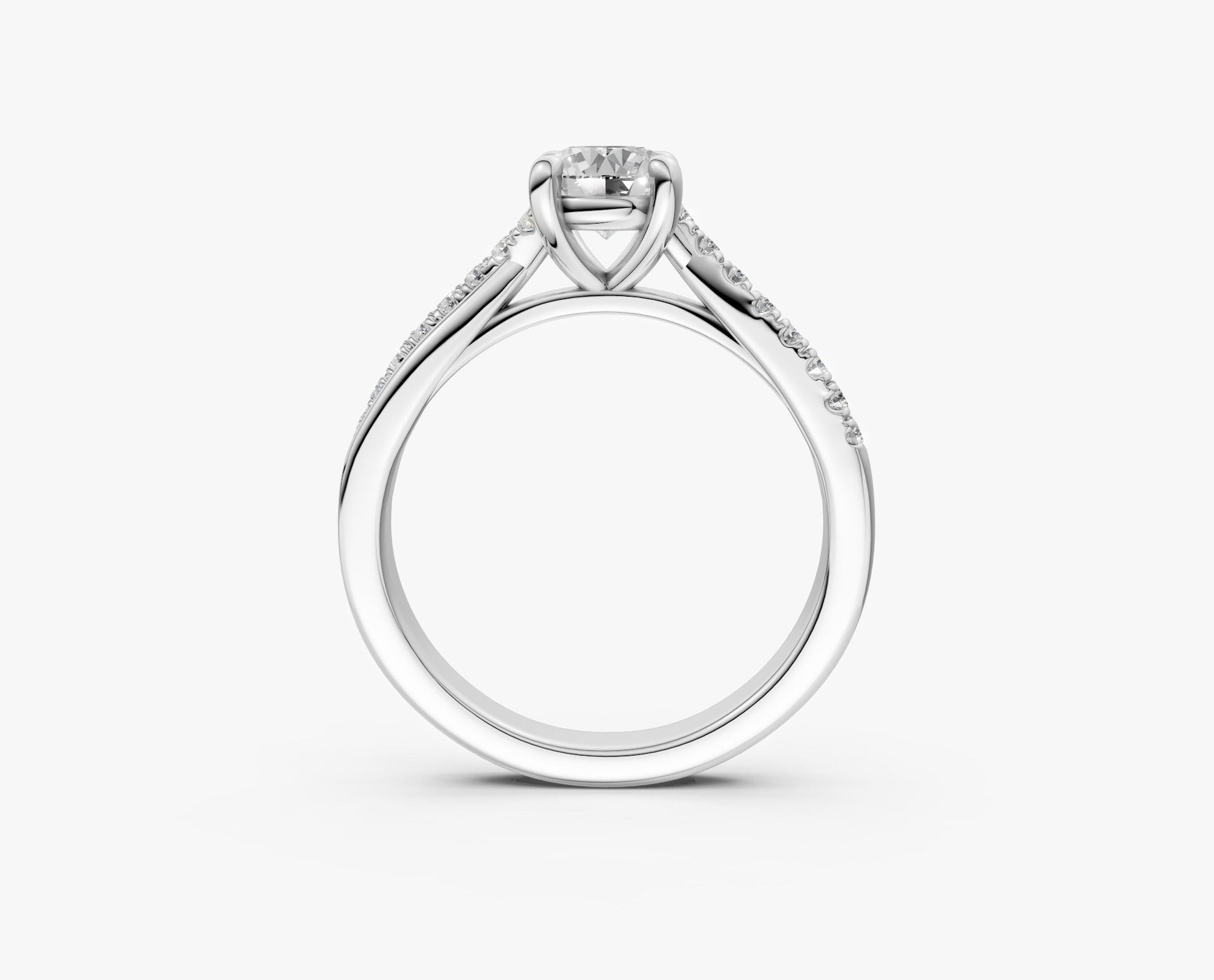 VELARA - Solitaire Ring with Twisted Pavé Band AG & CO Jewellery