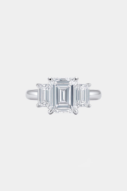 VIVARA – Emerald Cut Three-Stone Engagement Ring Setting in Yellow Gold AG & CO Jewellery