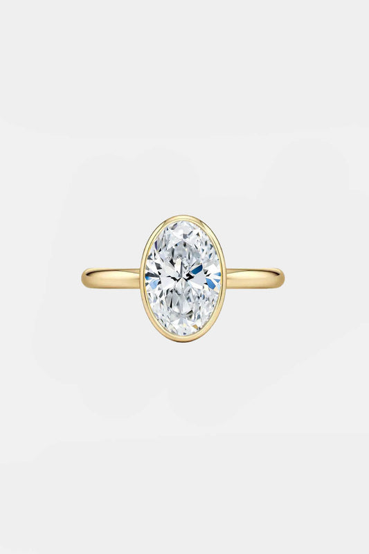 Oval Bezel Solitaire Diamond Engagement Ring AG & CO Jewellery