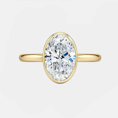 Elle - Bezel Set Oval Solitaire Engagement Ring Setting AG & CO Jewellery