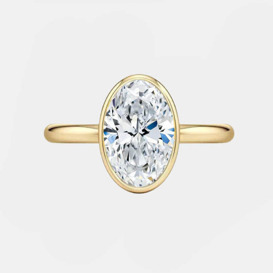 Elle - Bezel Set Oval Solitaire Engagement Ring Setting AG & CO Jewellery