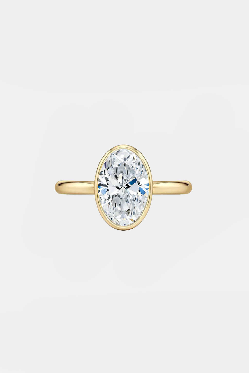 Elle - Bezel Set Oval Solitaire Engagement Ring Setting AG & CO Jewellery
