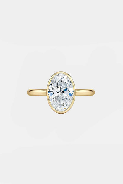 Elle - Bezel Set Oval Solitaire Engagement Ring Setting AG & CO Jewellery