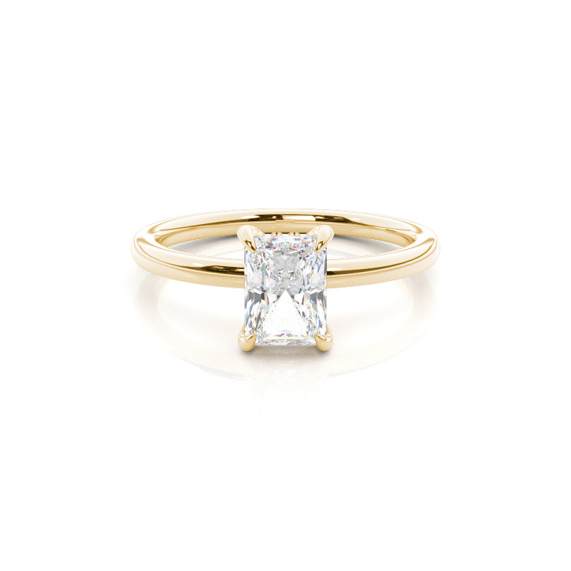 Radiant Solitaire with Hidden Halo Engagement Diamond Ring AG & CO Jewellery
