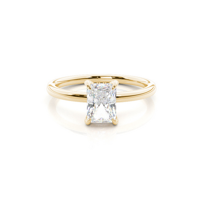 Radiant Solitaire with Hidden Halo Engagement Diamond Ring AG & CO Jewellery