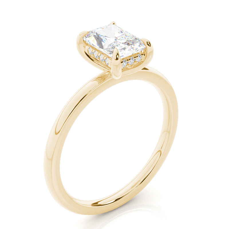 radiant solitaire with hidden halo engagement diamond ring ag & co jewellery