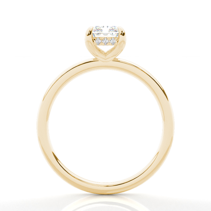 Radiant Solitaire with Hidden Halo Engagement Diamond Ring AG & CO Jewellery