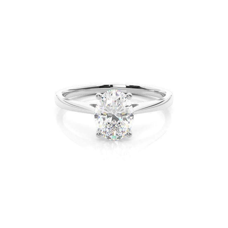 2.50CT Oval Solitaire Lab Grown Diamond Engagement Ring 14K White Gold AG & CO Jewellery