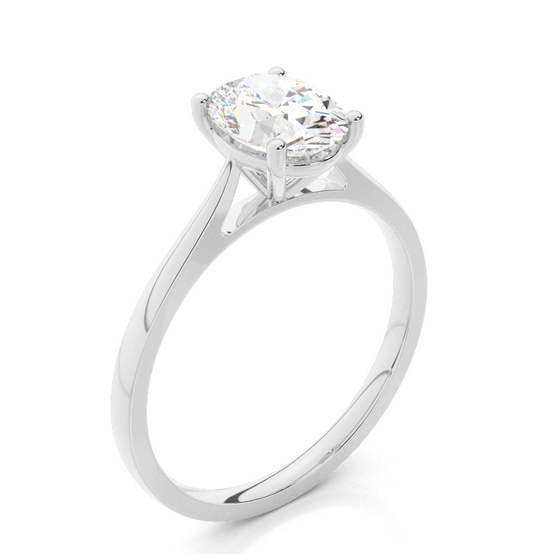 2.50CT Oval Solitaire Lab Grown Diamond Engagement Ring 14K White Gold AG & CO Jewellery
