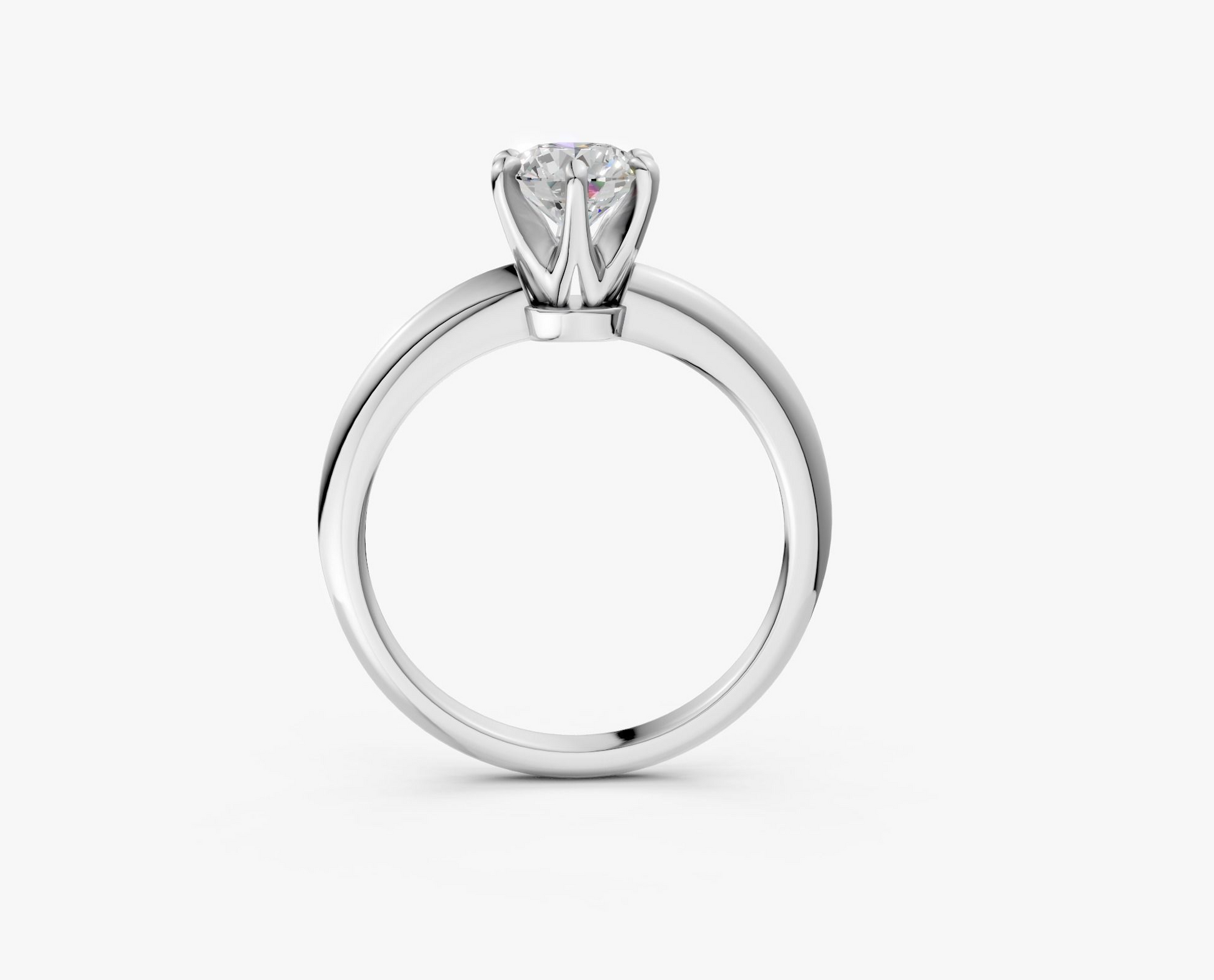 6 Prong Round Solitaire Engagement Ring 18K Solid Yellow Gold AG & CO Jewellery