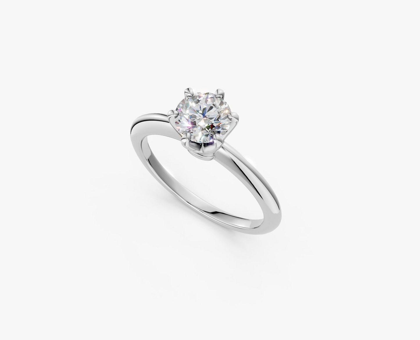 6 prong round solitaire engagement ring 18k solid yellow gold ag & co jewellery