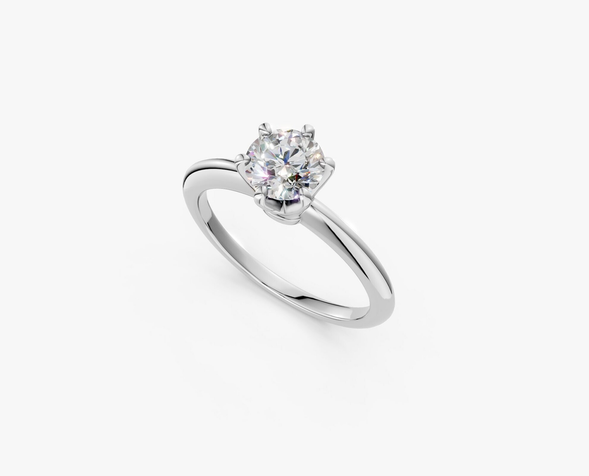 6 Prong Round Solitaire Engagement Ring 18K Solid Yellow Gold AG & CO Jewellery