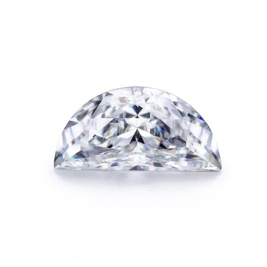 Half Moon Moissanite Stone