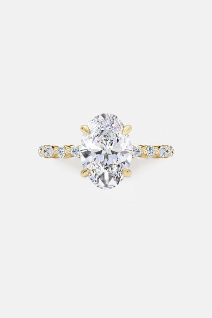 ADELINA - Oval Diamond Engagement Ring With Marquise & Round Band Accents AG & CO Jewellery