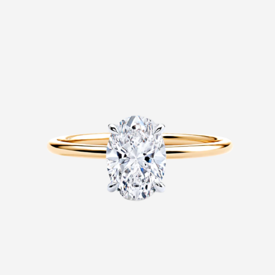 1.80CT Oval Solitaire Lab Grown Diamond Engagement Ring 14K Solid Yellow Gold AG & CO Jewellery
