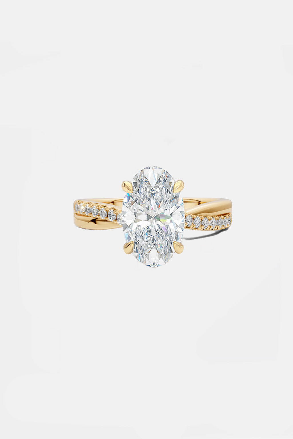 lilliane - oval solitaire with twist pave band ag & co jewellery