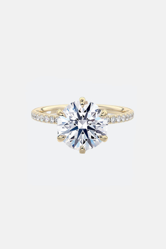 3.00 Carat Lab Grown Round Solitaire Engagement with Hidden Halo Ring AG & CO Jewellery