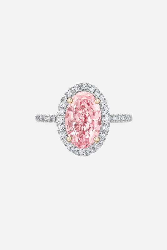 LUCINE – Pink Oval Halo in Diamond Pavé AG & CO Jewellery