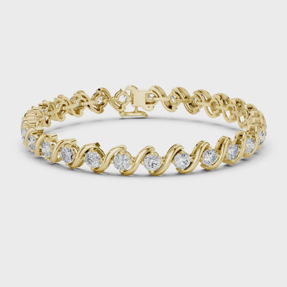 SERELLA — Wave Diamond Link Bracelet