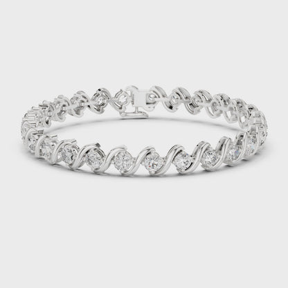 SERELLA — Wave Diamond Link Bracelet