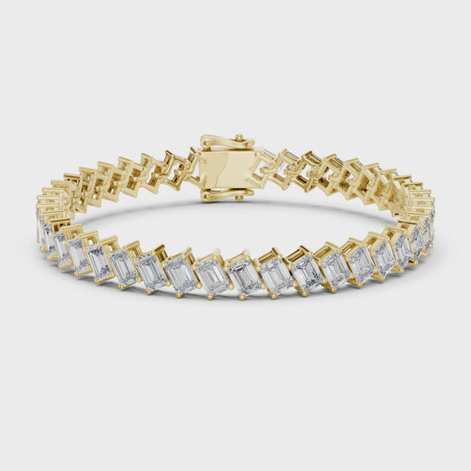 ALIRA — Emerald Cut Lab-Grown Diamond Zigzag Tennis Bracelet