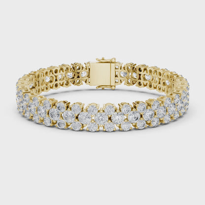 FREJA — Round Brilliant Double Row Diamond Tennis Bracelet