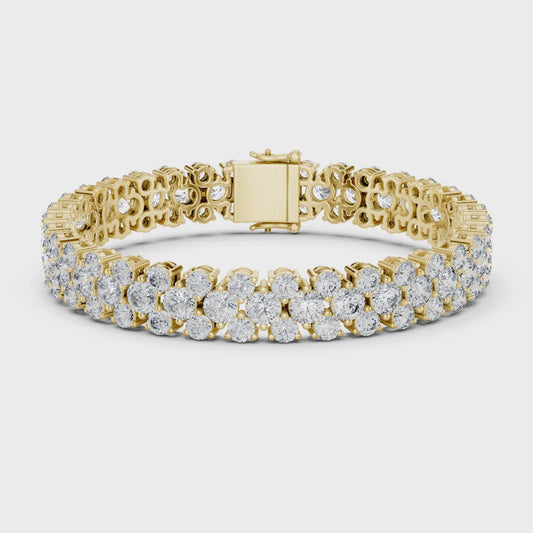 FREJA — Round Brilliant Double Row Diamond Tennis Bracelet