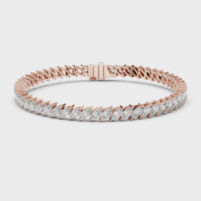 AMELINE — Marquise Diamond Tennis Bracelet
