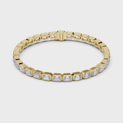 SIENNA — Emerald Cut Bezel Lab-Grown Diamond Tennis Bracelet