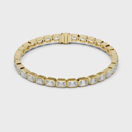 SIENNA — Emerald Cut Bezel Lab-Grown Diamond Tennis Bracelet